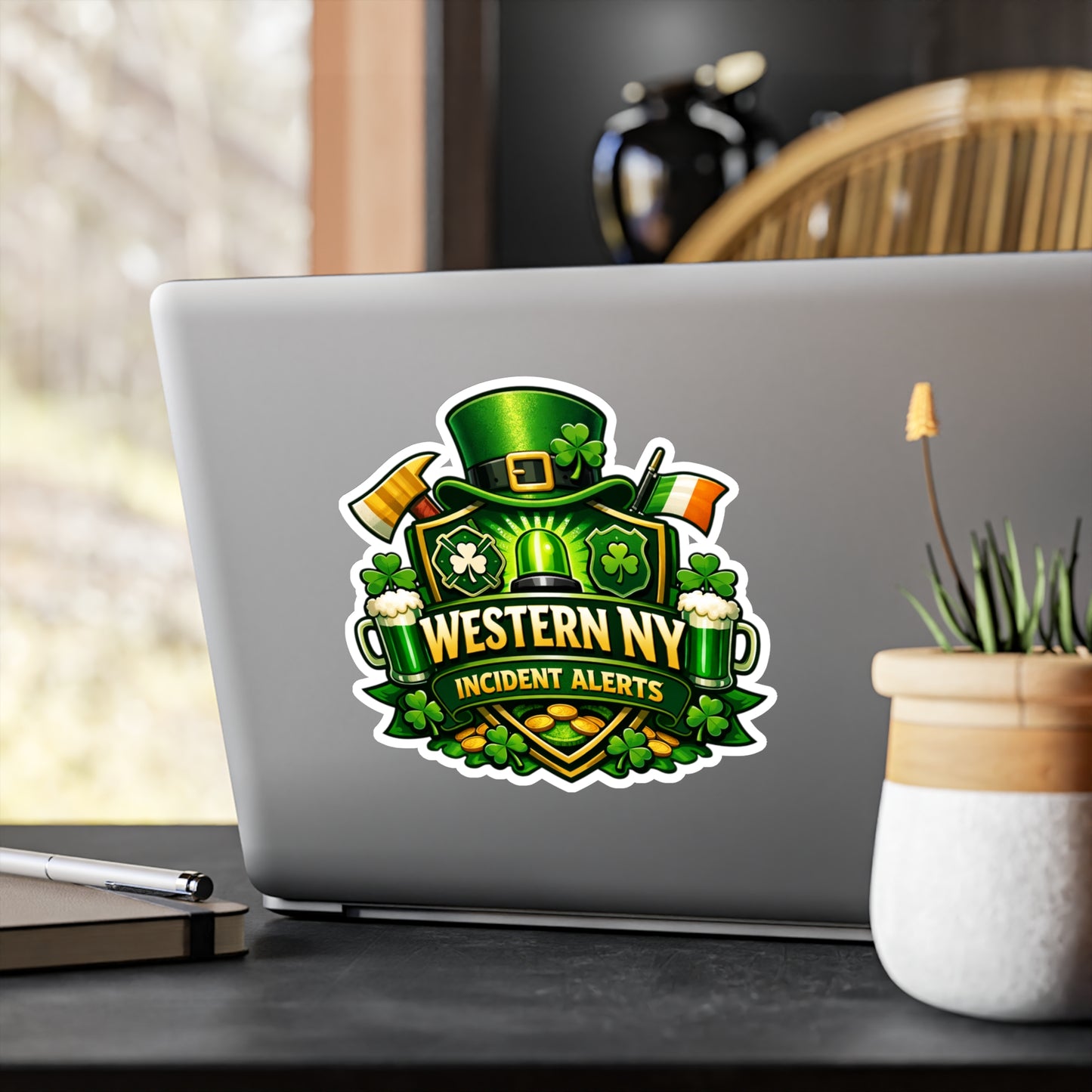 Western NY Incident Alerts St. Patrick’s Day Kiss-Cut Vinyl Sticker