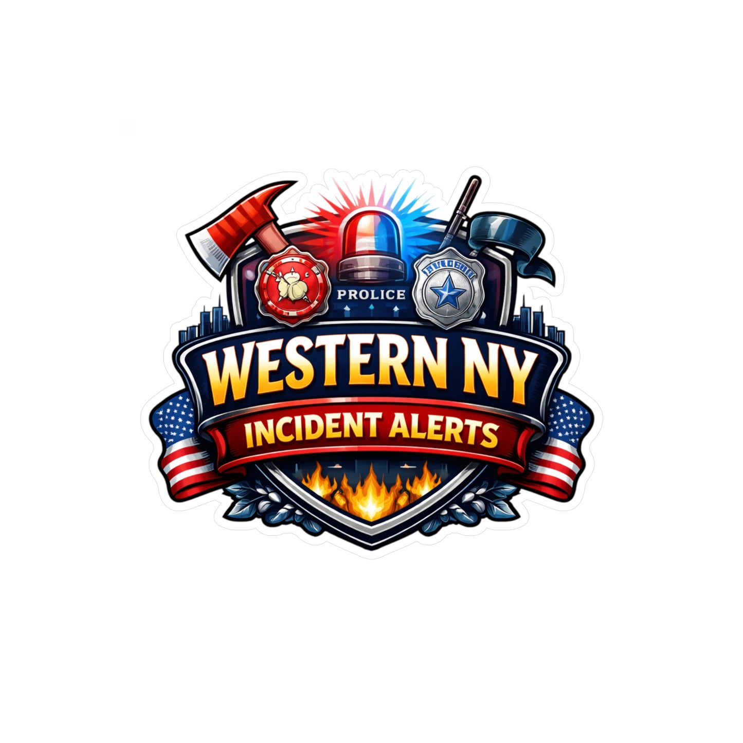 Kiss-Cut Vinyl Decal — Western NY Incident Alerts Badge