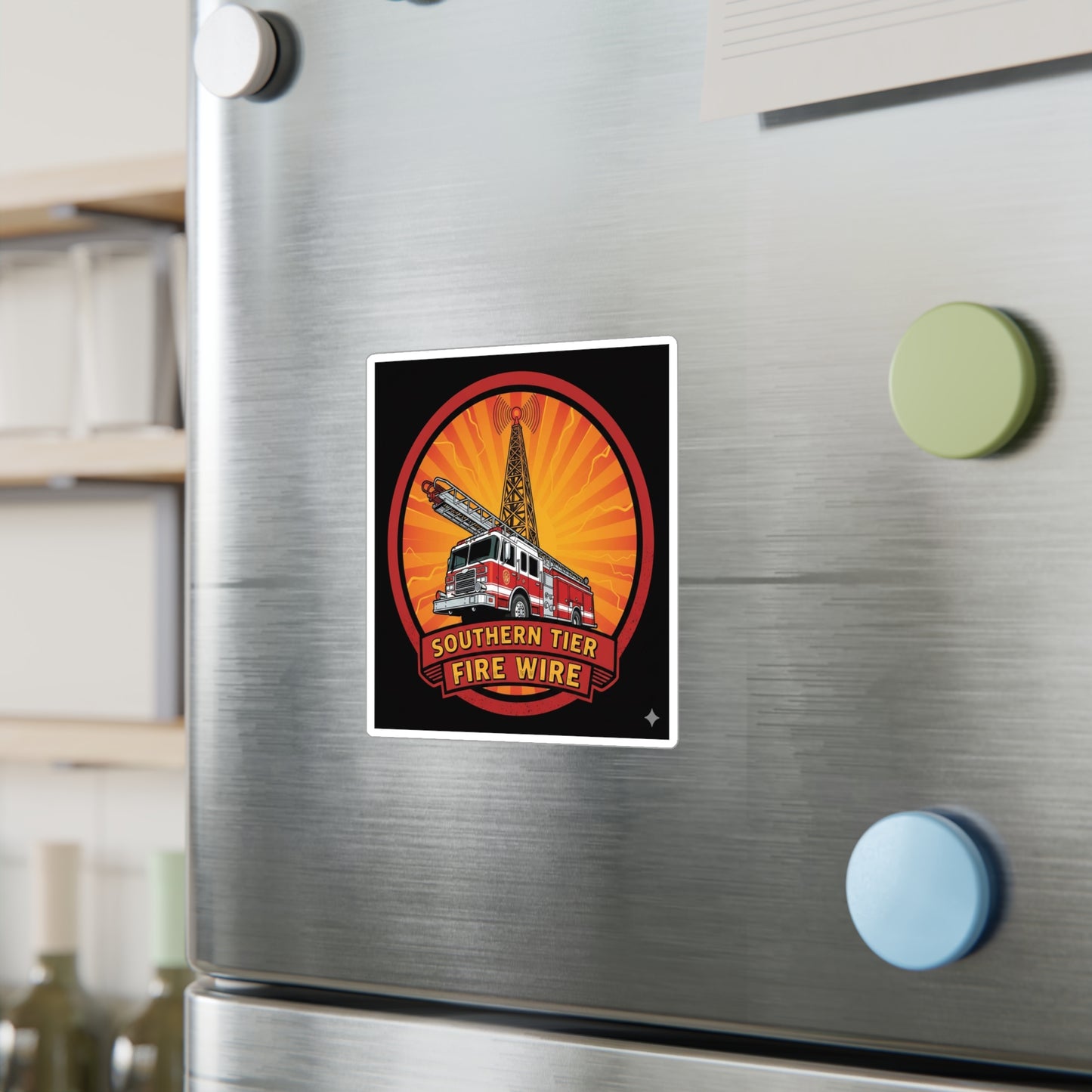 Firefighter Truck Vinyl Sticker — “Southern Tier Fire Wire” Kiss-Cut Decal