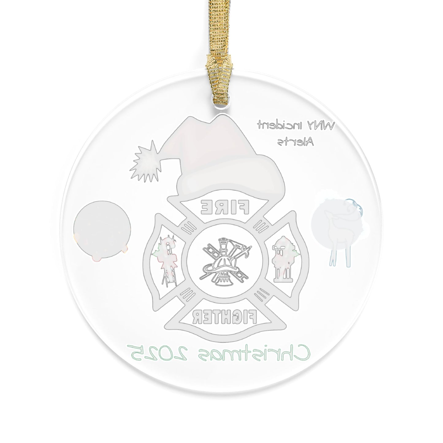 Firefighter Christmas Acrylic Ornaments - Holiday Decor 2025