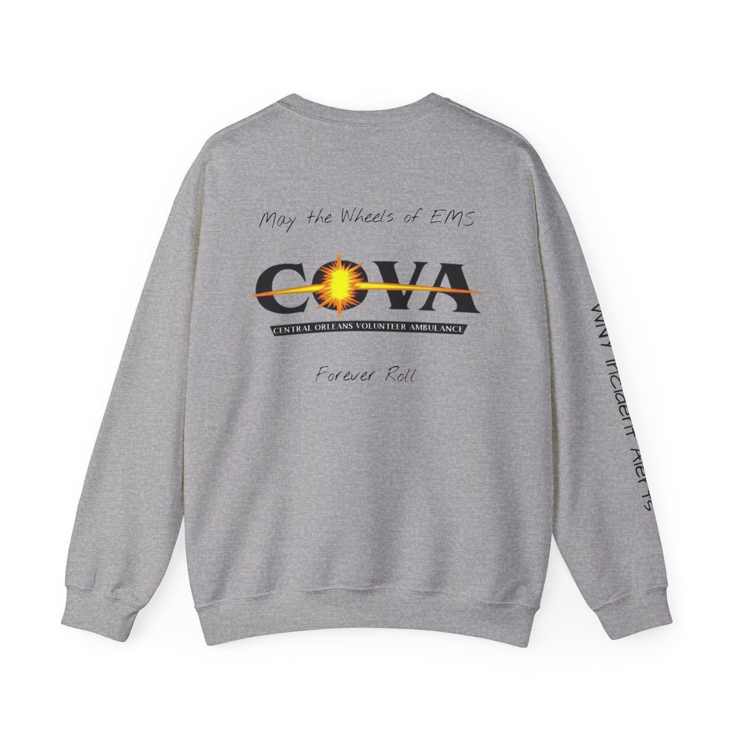 COVA Crewneck Sweatshirt — 'May the Wheels of EMS Forever Roll' Retro Logo