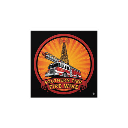 Firefighter Truck Vinyl Sticker — “Southern Tier Fire Wire” Kiss-Cut Decal