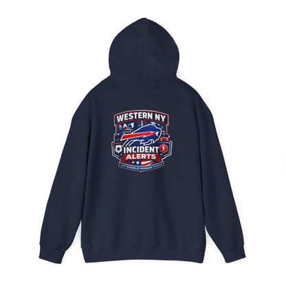Western NY Incident Alerts Hoodie — (Buffalo Bills Themed) Emergency Response Patch Logo