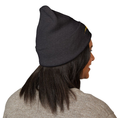 COVA Sun Logo Cuffed Beanie — Embroidered Winter Hat