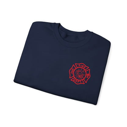 Firefighter Crewneck Sweatshirt — “Firefighters Do It With More Pressure” Graphic