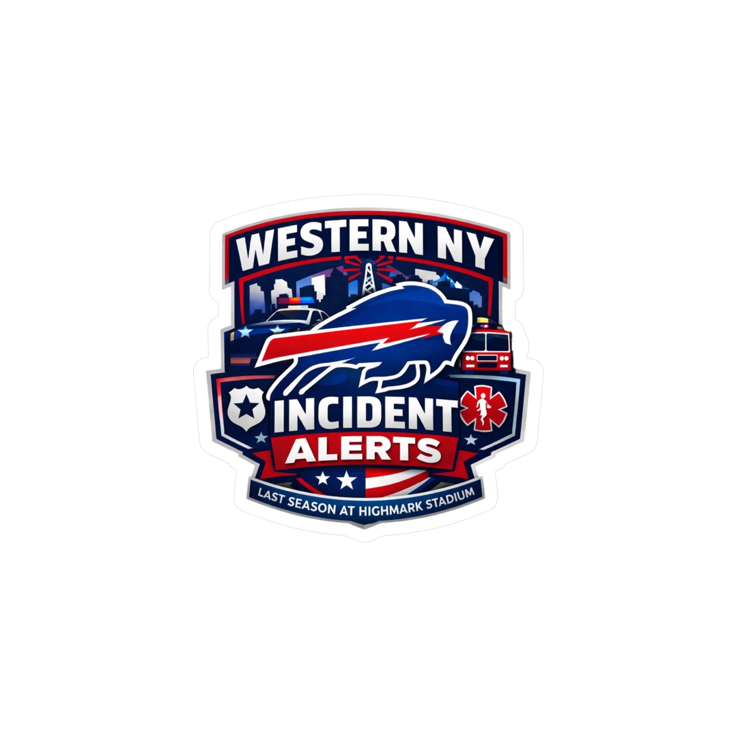 Western NY Incident Alerts Vinyl Sticker — Kiss-Cut Emergency Services Decal