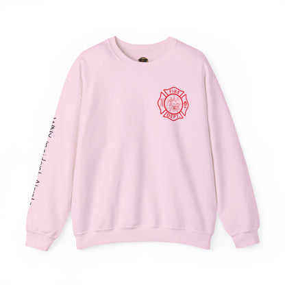 Firefighter Crewneck Sweatshirt – “We Fight What You Fear…Except Spiders”