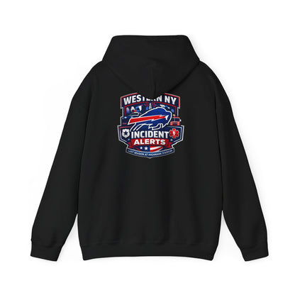 Western NY Incident Alerts Hoodie — (Buffalo Bills Themed) Emergency Response Patch Logo
