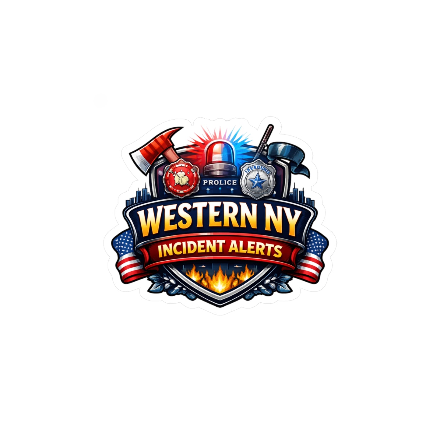 Kiss-Cut Vinyl Decal — Western NY Incident Alerts Badge