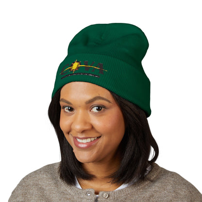 COVA Sun Logo Cuffed Beanie — Embroidered Winter Hat