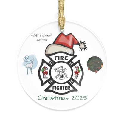 Firefighter Christmas Acrylic Ornaments - Holiday Decor 2025
