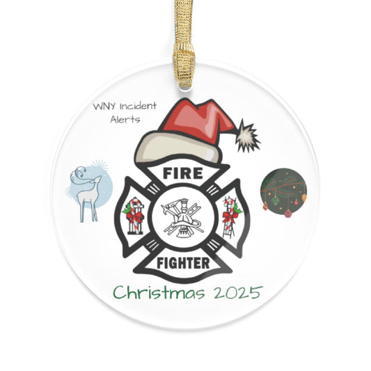 Firefighter Christmas Acrylic Ornaments - Holiday Decor 2025