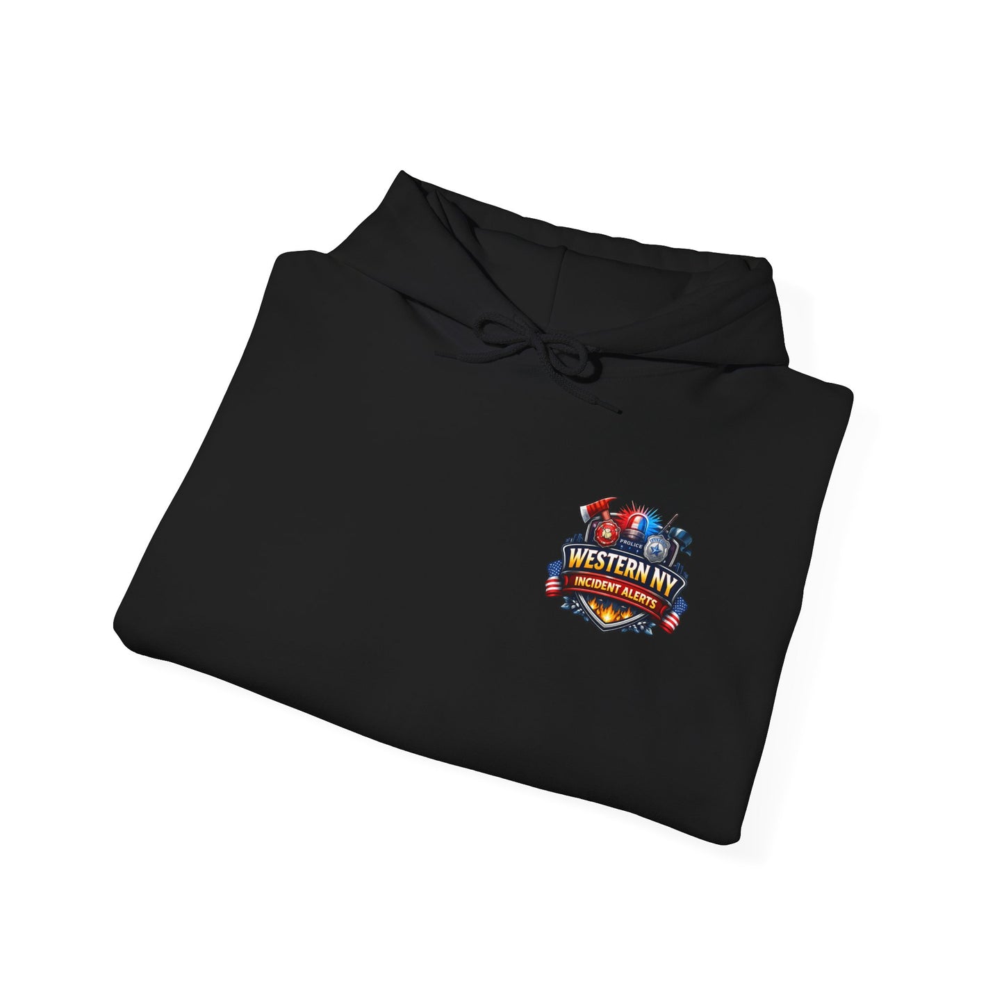 Western NY Incident Alerts Hoodie — (Buffalo Bills Themed) Emergency Response Patch Logo
