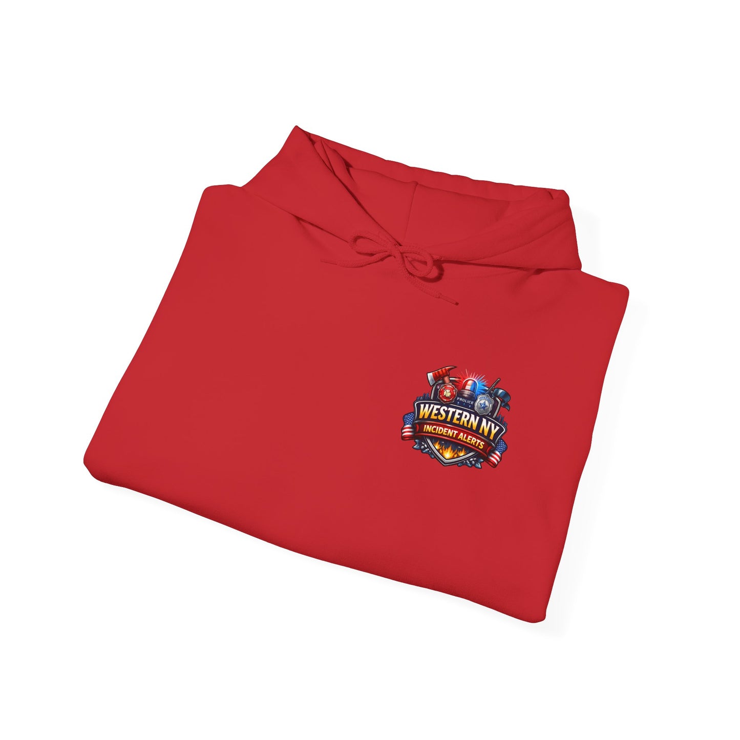 Western NY Incident Alerts Hoodie — (Buffalo Bills Themed) Emergency Response Patch Logo