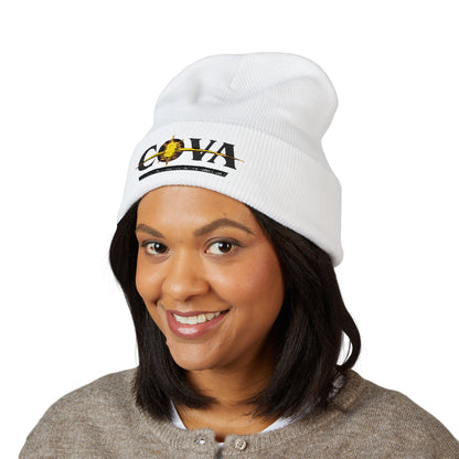 COVA Sun Logo Cuffed Beanie — Embroidered Winter Hat