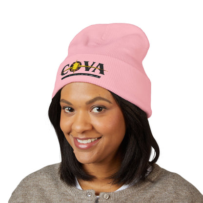 COVA Sun Logo Cuffed Beanie — Embroidered Winter Hat
