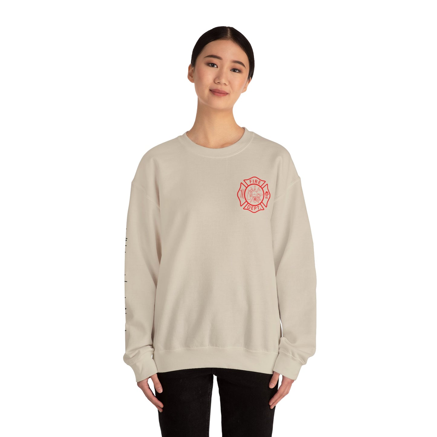 Firefighter Crewneck Sweatshirt — "Because Someone Has to Save the Barbecue"