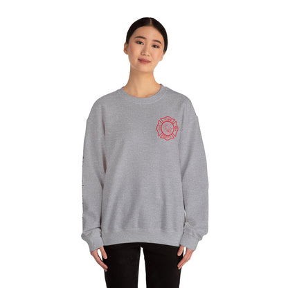 Firefighter Crewneck Sweatshirt — "Because Someone Has to Save the Barbecue"