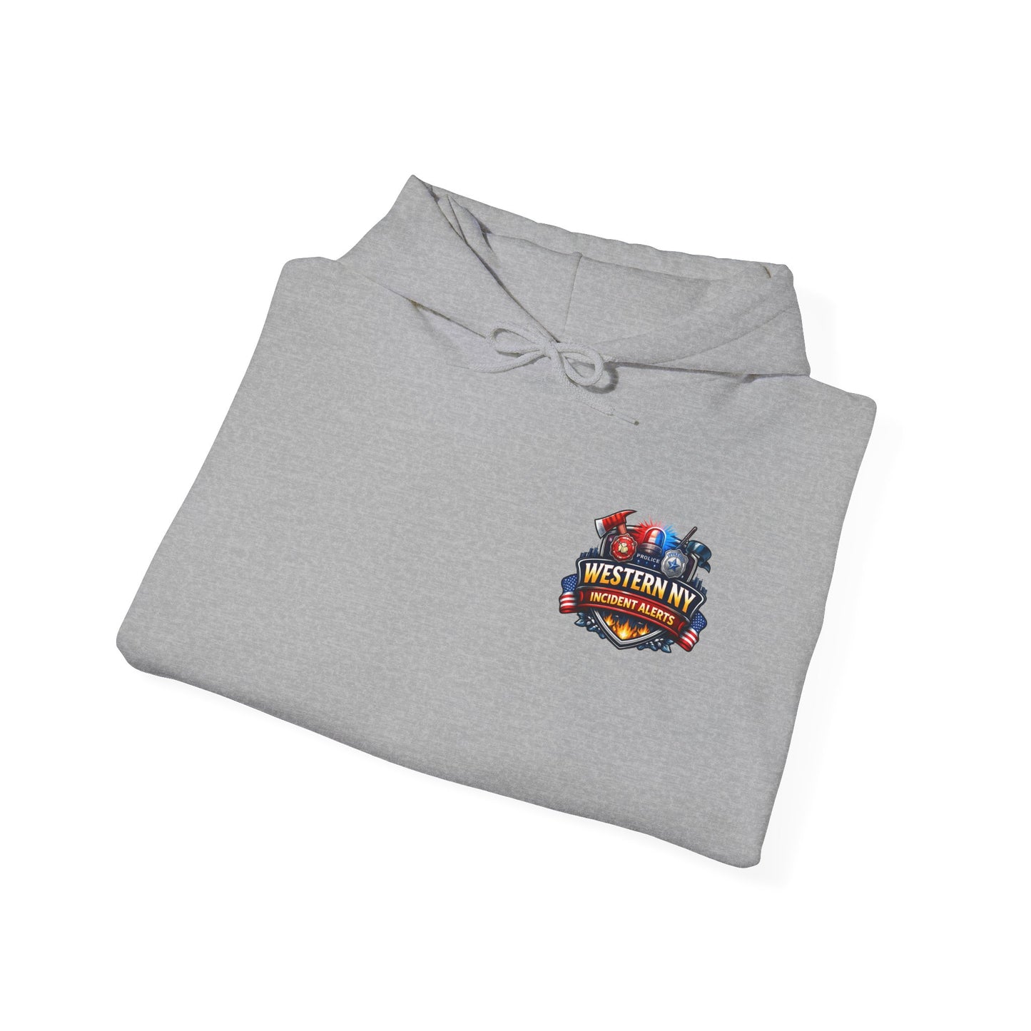 Western NY Incident Alerts Hoodie — (Buffalo Bills Themed) Emergency Response Patch Logo