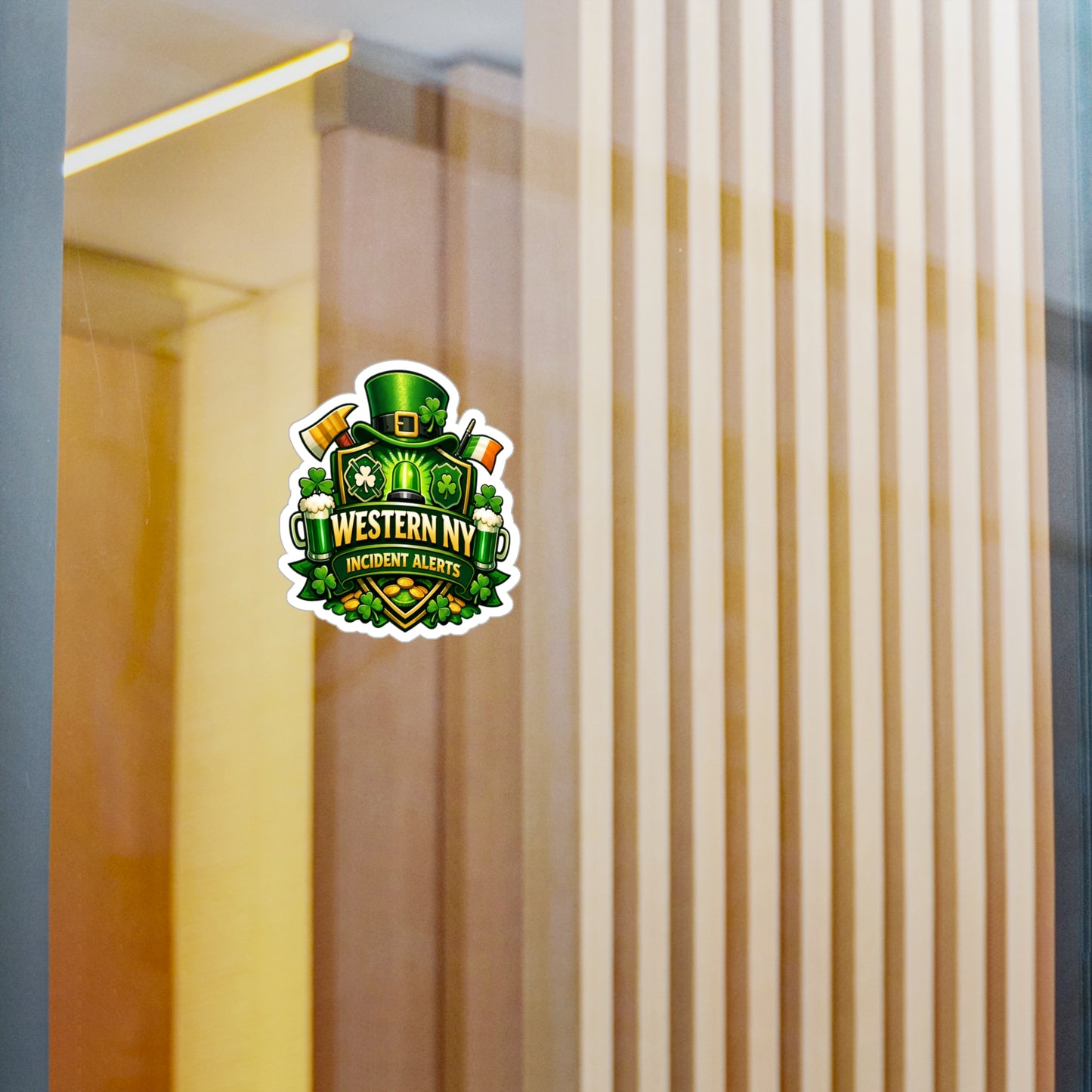 Western NY Incident Alerts St. Patrick’s Day Kiss-Cut Vinyl Sticker