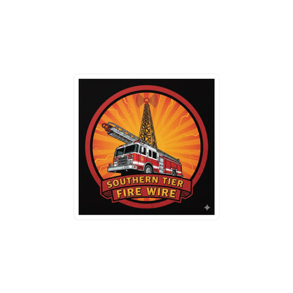 Firefighter Truck Vinyl Sticker — “Southern Tier Fire Wire” Kiss-Cut Decal