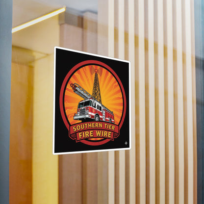 Firefighter Truck Vinyl Sticker — “Southern Tier Fire Wire” Kiss-Cut Decal