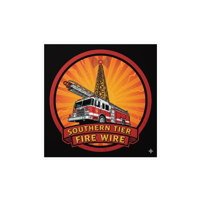 Firefighter Truck Vinyl Sticker — “Southern Tier Fire Wire” Kiss-Cut Decal