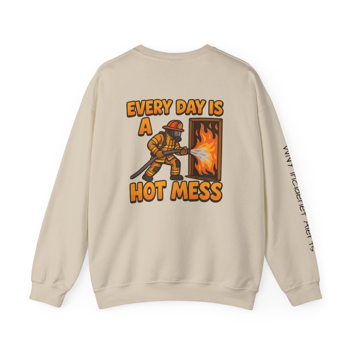 Fire Department Logo Crewneck Sweatshirt — Thin Red Line Firefighter Pullover