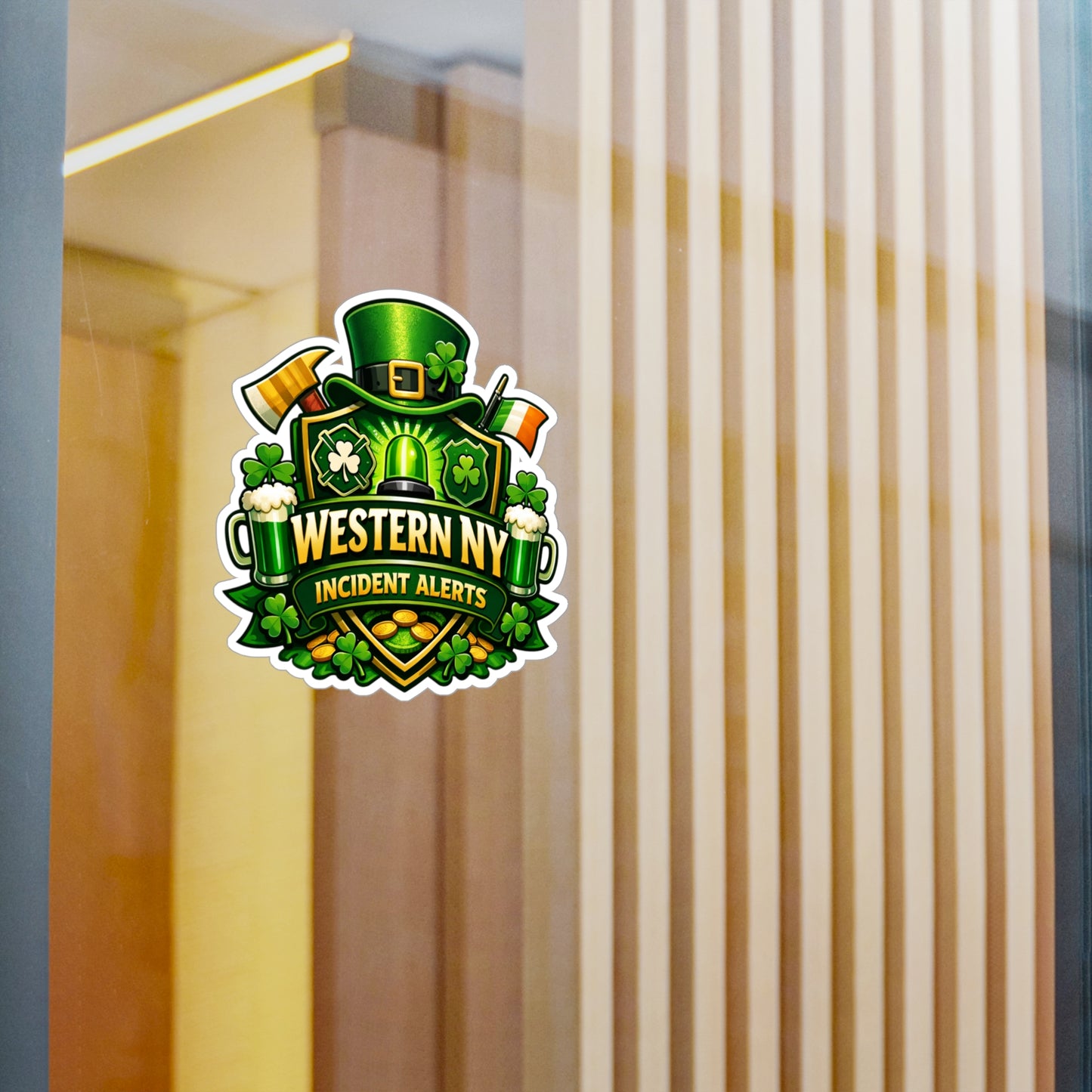 Western NY Incident Alerts St. Patrick’s Day Kiss-Cut Vinyl Sticker