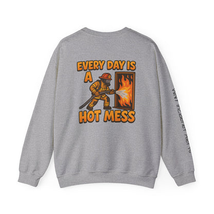 Fire Department Logo Crewneck Sweatshirt — Thin Red Line Firefighter Pullover