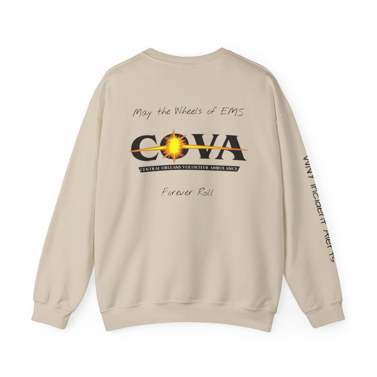 COVA Crewneck Sweatshirt — 'May the Wheels of EMS Forever Roll' Retro Logo