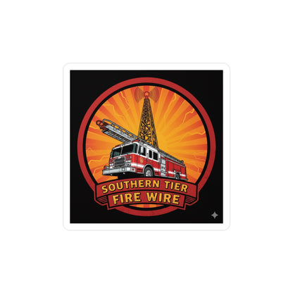 Firefighter Truck Vinyl Sticker — “Southern Tier Fire Wire” Kiss-Cut Decal