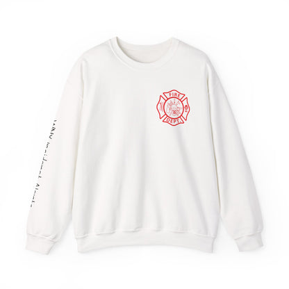 Fire Department Logo Crewneck Sweatshirt — Thin Red Line Firefighter Pullover