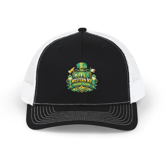 WNY Incident Alerts St. Patrick's day themed hat.