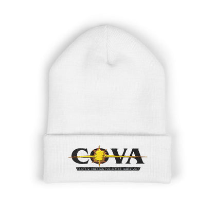 COVA Sun Logo Cuffed Beanie — Embroidered Winter Hat