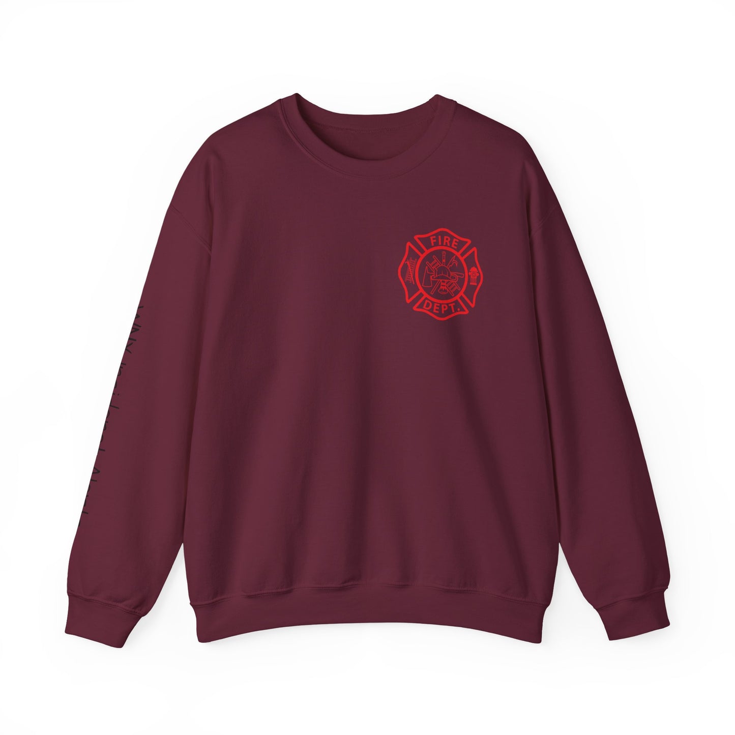 Fire Department Logo Crewneck Sweatshirt — Thin Red Line Firefighter Pullover