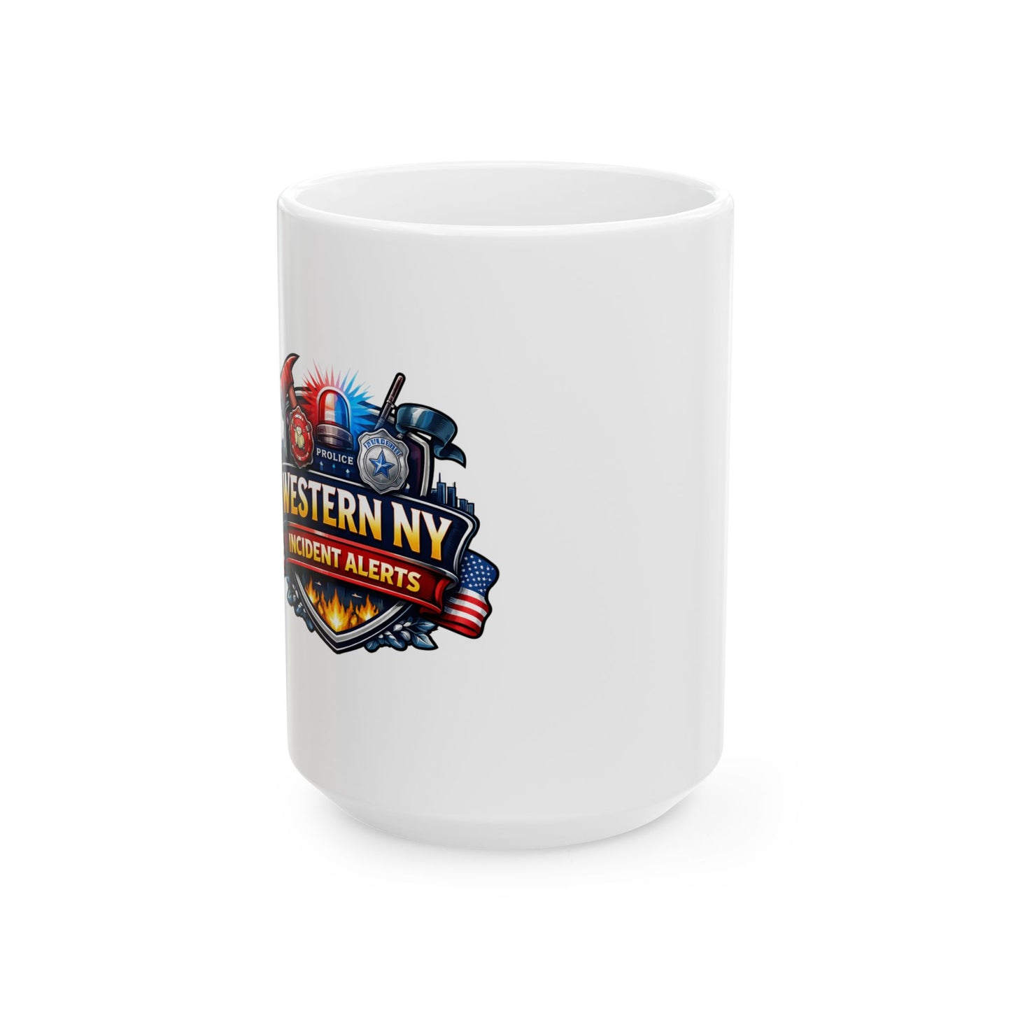 Western NY Incident Alerts Ceramic Mug – First Responder Fire & Police Emblem (11oz/15oz)