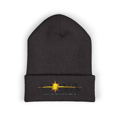 COVA Sun Logo Cuffed Beanie — Embroidered Winter Hat