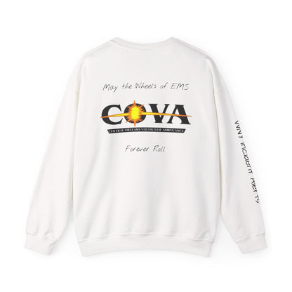 COVA Crewneck Sweatshirt — 'May the Wheels of EMS Forever Roll' Retro Logo