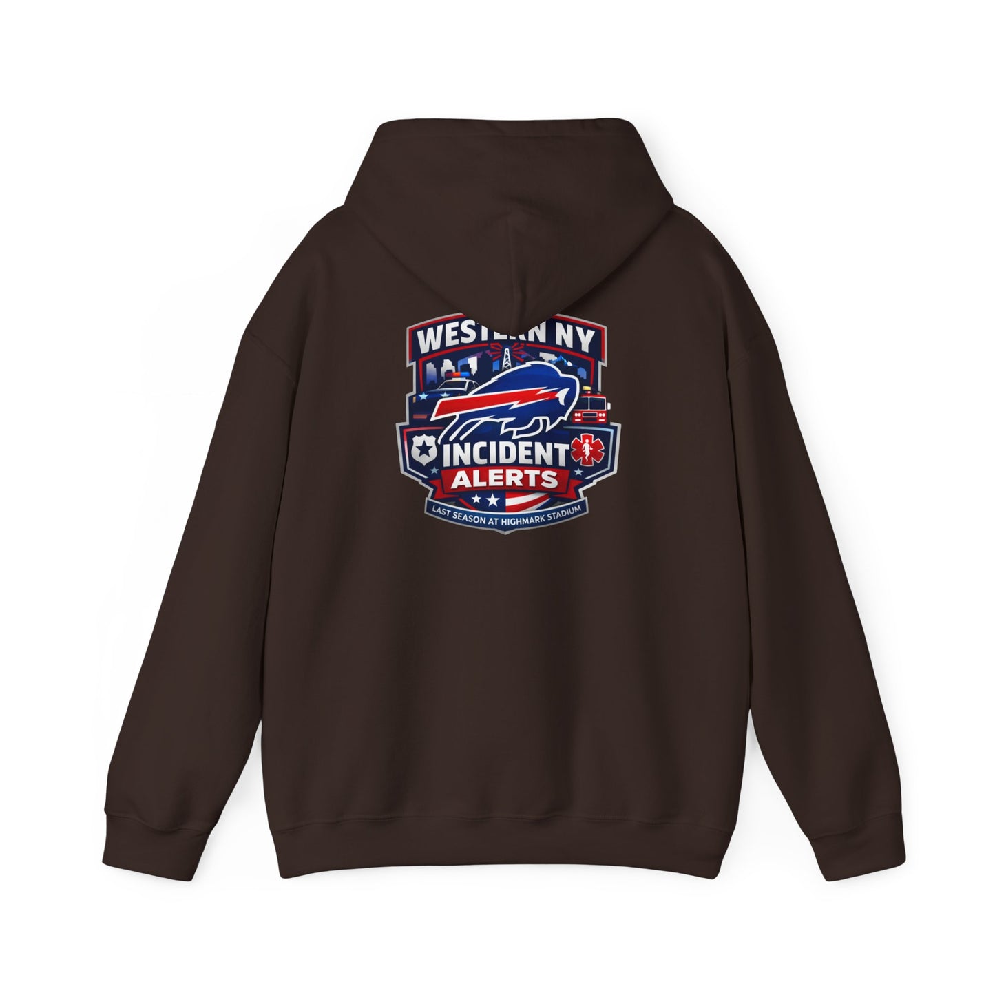 Western NY Incident Alerts Hoodie — (Buffalo Bills Themed) Emergency Response Patch Logo