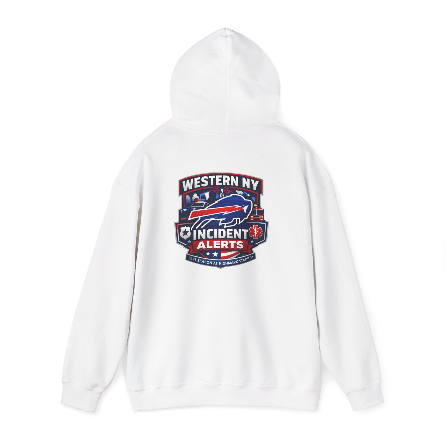 Western NY Incident Alerts Hoodie — (Buffalo Bills Themed) Emergency Response Patch Logo