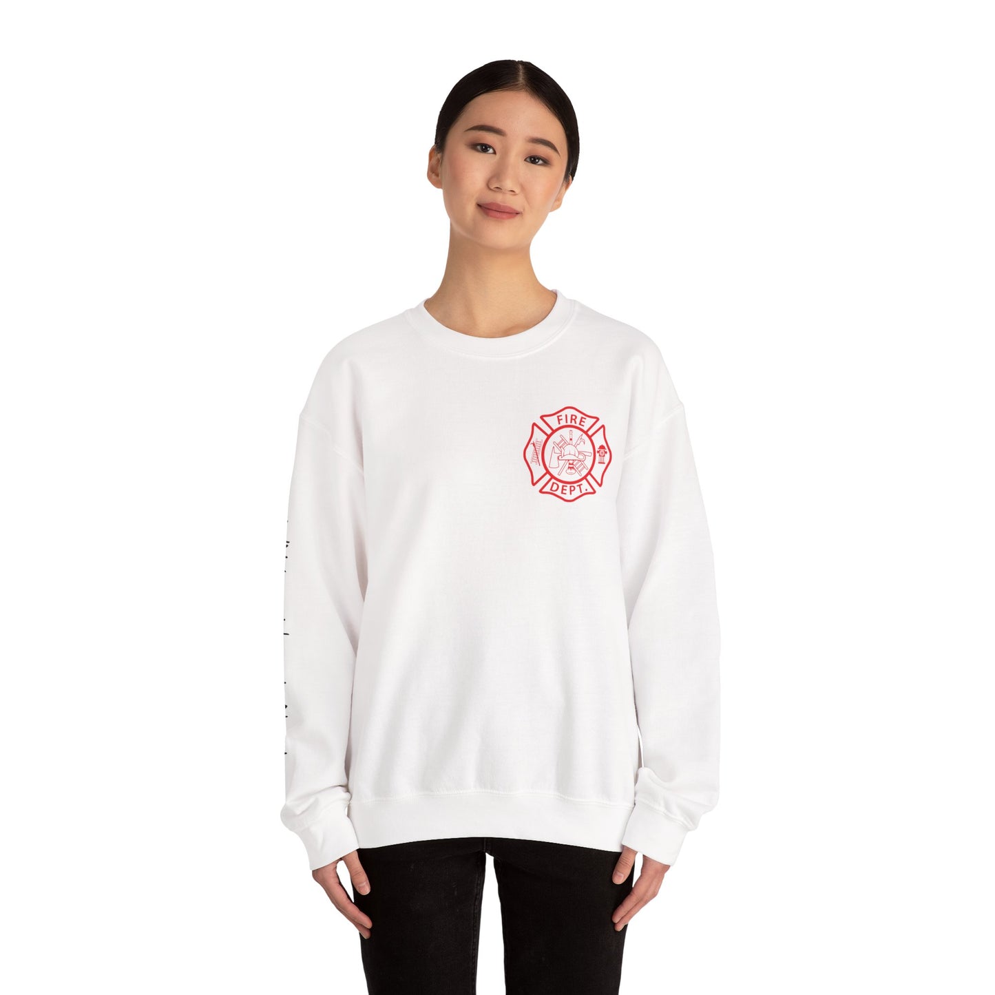 Fire Department Logo Crewneck Sweatshirt — Thin Red Line Firefighter Pullover