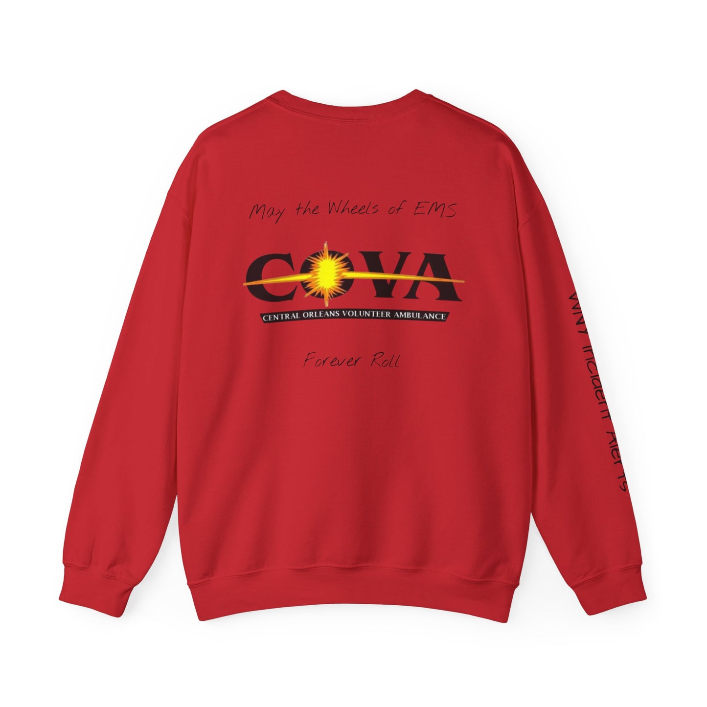 COVA Crewneck Sweatshirt — 'May the Wheels of EMS Forever Roll' Retro Logo