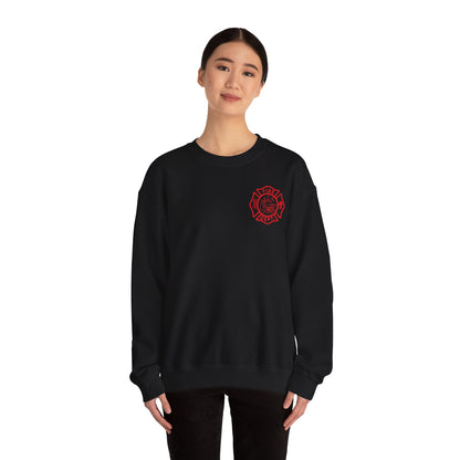 Firefighter Crewneck Sweatshirt — "Because Someone Has to Save the Barbecue"