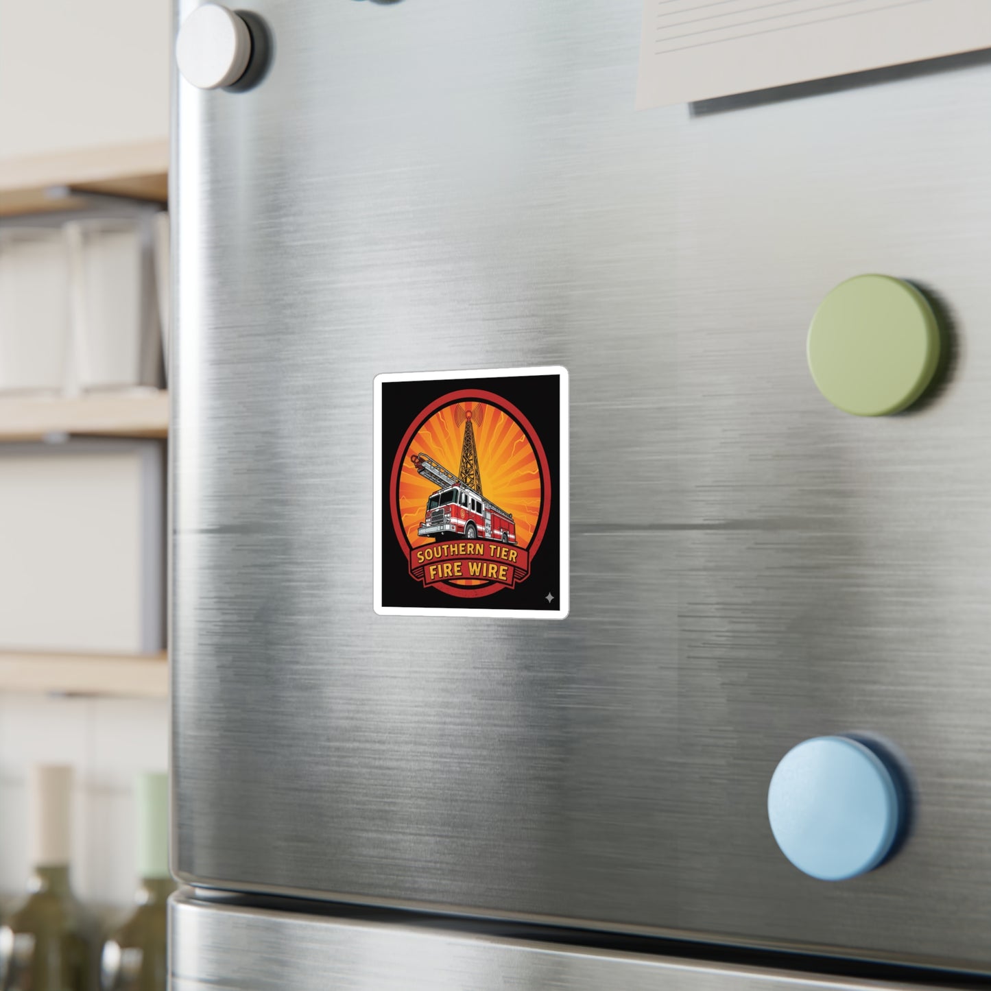 Firefighter Truck Vinyl Sticker — “Southern Tier Fire Wire” Kiss-Cut Decal