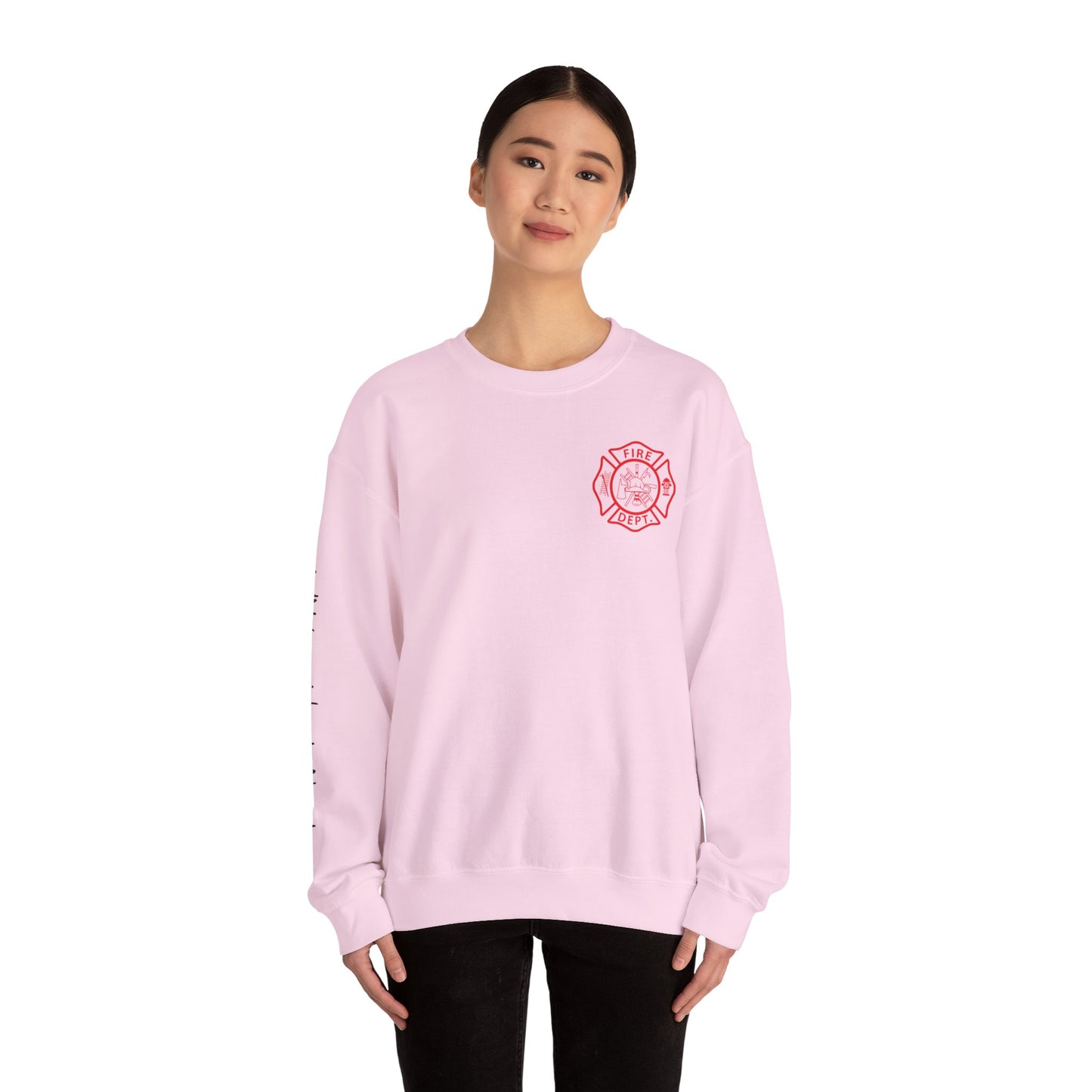 Firefighter Crewneck Sweatshirt — "Because Someone Has to Save the Barbecue"