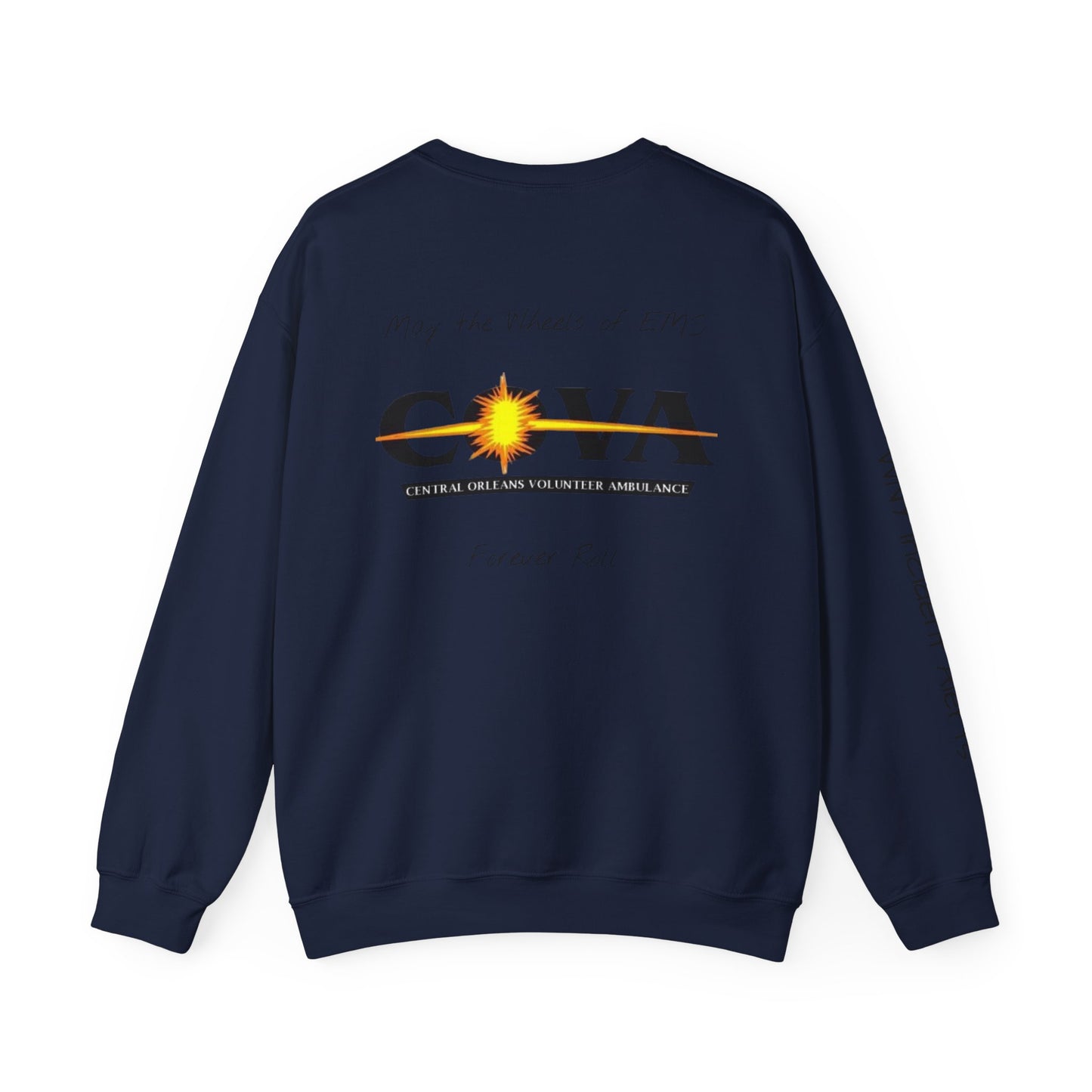 COVA Crewneck Sweatshirt — 'May the Wheels of EMS Forever Roll' Retro Logo