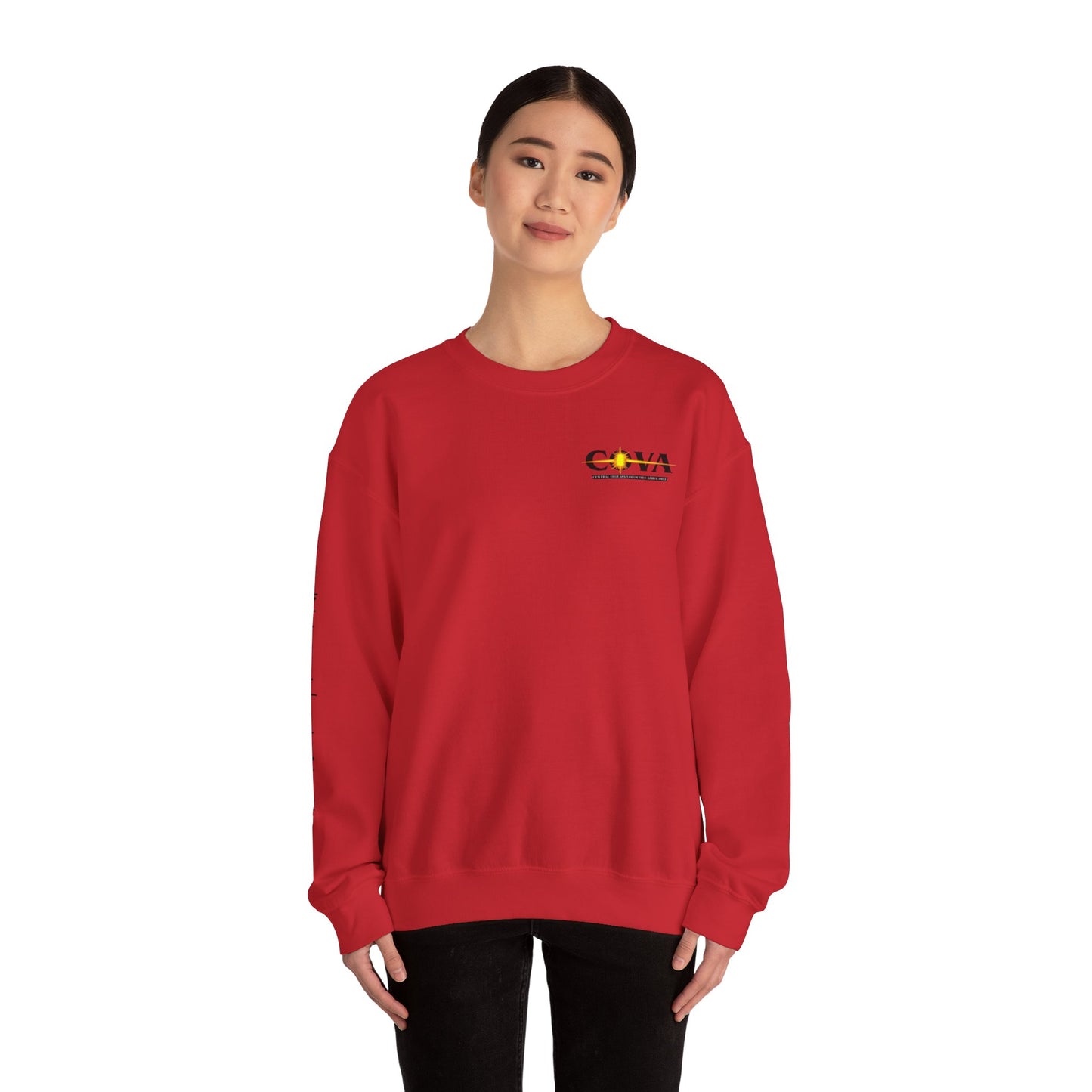 COVA Crewneck Sweatshirt — 'May the Wheels of EMS Forever Roll' Retro Logo