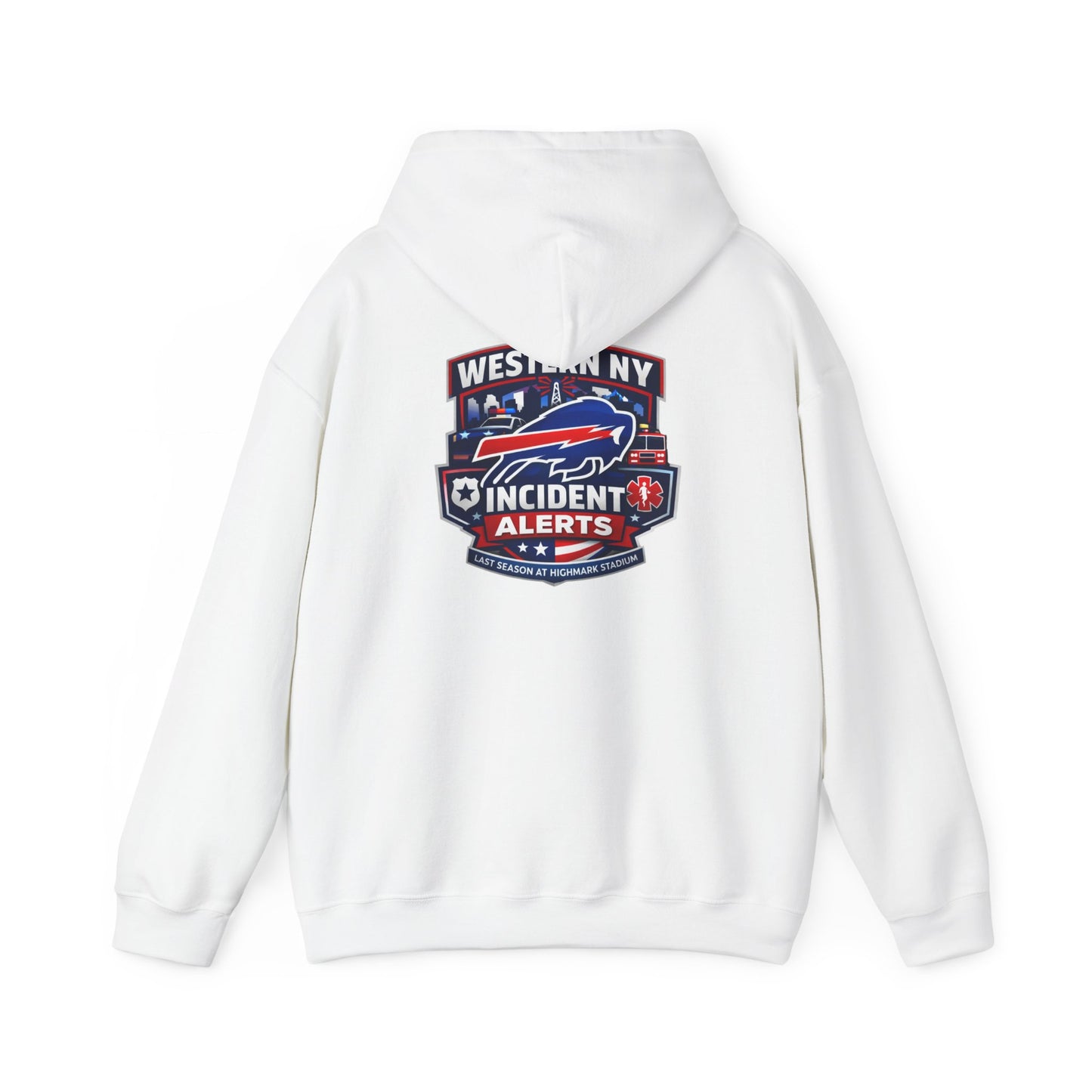 Western NY Incident Alerts Hoodie — (Buffalo Bills Themed) Emergency Response Patch Logo