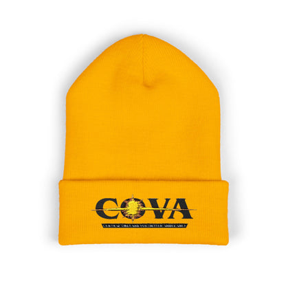COVA Sun Logo Cuffed Beanie — Embroidered Winter Hat